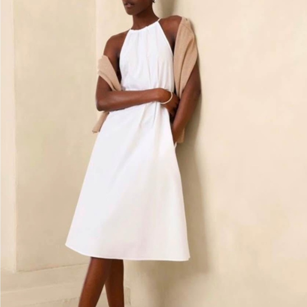 Elegant White Halter Dress